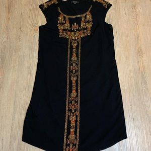 RW&CO. Sleeveless black dress with beaded design!